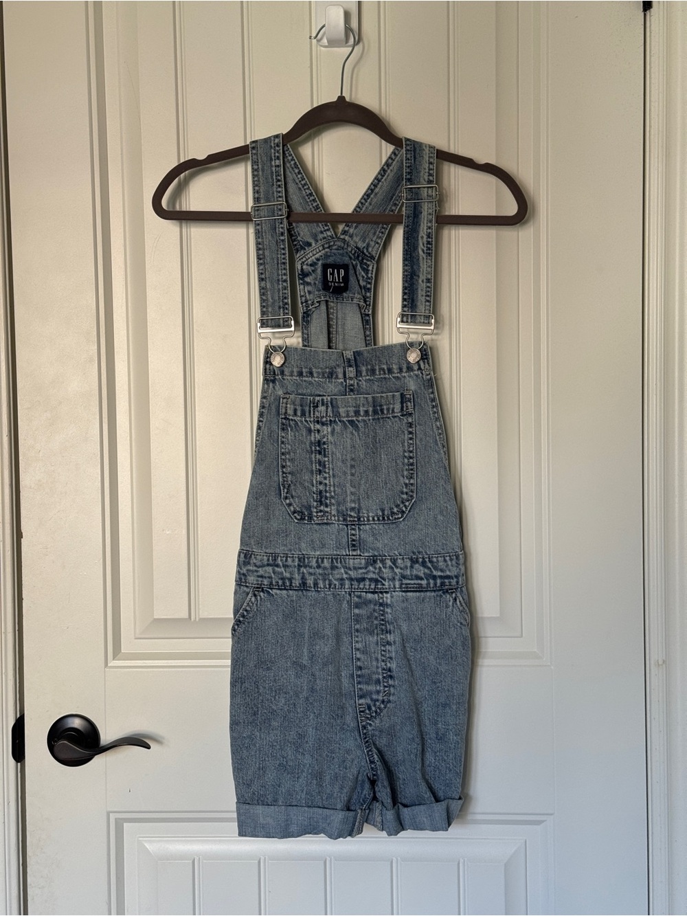 GAP Stonewash Blue Denim Short Overalls